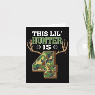 4th Birthday Hunting Deer 4 Year Old Hunter  Card