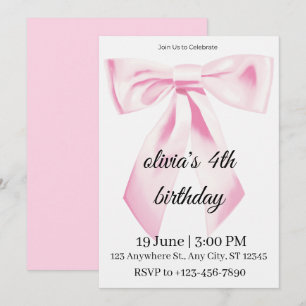4th Birthday Invitation girl