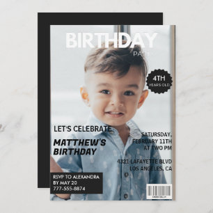 4th birthday invitations for him Magazine Cover