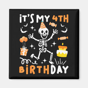 4th birthday kids funny skeleton 4th birthday magnet