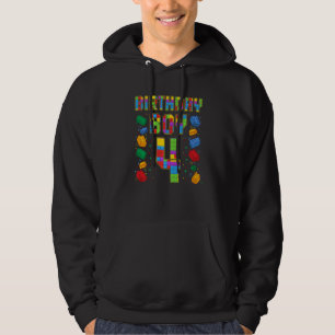 4th Birthday Master Builder 4 Years Old Block Buil Hoodie