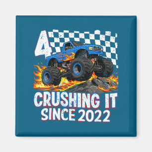 4th Birthday Monster Truck 4 Year Old Boys Party B Magnet