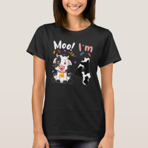 4th Birthday Moo I'm 4 Cow Farm Animal Barnyard Pa T-Shirt