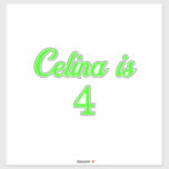 4th Birthday Neon Green Custom Age Name Colour<br><div class="desc">Designed with text template for custom age and elegant solid colour neon green background! Perfect for a great 4th birthday party or you may edit the text to change the age!</div>