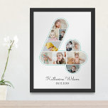 4th Birthday Number 4 Photo Collage Kids Nursery Poster<br><div class="desc">Decorate your nursery with this custom photo collage poster. This wall décor combines the charm of your little one's precious moments with an adorable design that will captivate both children and adults alike. Our user-friendly design tool allows you to upload your photos with ease, enabling you to create a personalised...</div>
