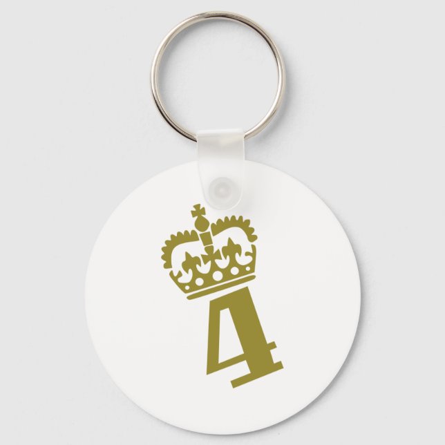 4th Birthday - Number – Four Key Ring (Front)