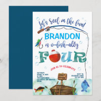 4th Birthday O-fish-ally Little fisherman fishing