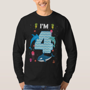 4th Birthday Ocean Sea Animal  4 Years Old Bday T-Shirt