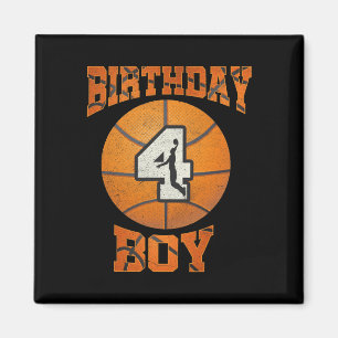 4th Birthday Outfit Boy Basketball Four 4 Year Old Magnet