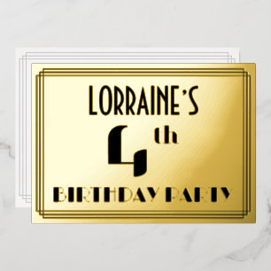 4th Birthday Party: Art Deco Look “4” and Name