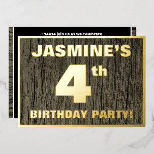 4th Birthday Party: Bold, Faux Wood Grain Pattern