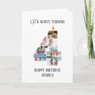 4th Birthday Photo Card
