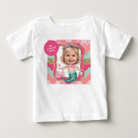 4th Birthday Pink and Teal Mermaid Caricature