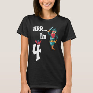4th Birthday Pirate Motif 4 Years Old T-Shirt