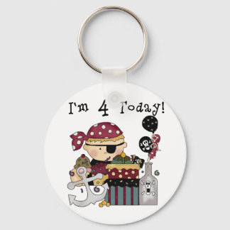 4th Birthday Pirate Tshirts and Gifts Key Ring