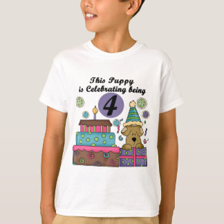 4th Birthday Puppy T-shirts and Gifts