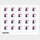4th Birthday Puppy Theme- Cute Dog Pink Girl Pawty Classic Round Sticker (Sheet)