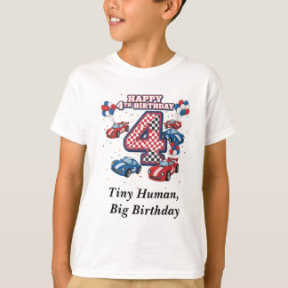 4th Birthday Race Car Personalised Two Fast T-Shirt