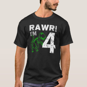 4th Birthday Rawr I'm 4 Shirt Four Year Old Dinosa
