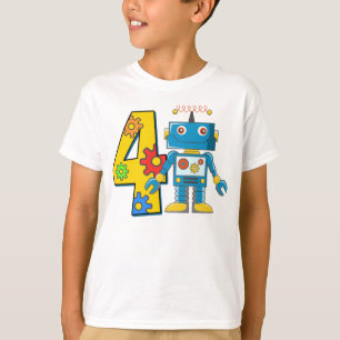 4th Birthday Robot T-Shirt