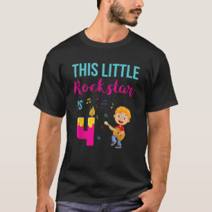 4th Birthday Rock Stars for Boys 4 Year Old Rockst T-Shirt