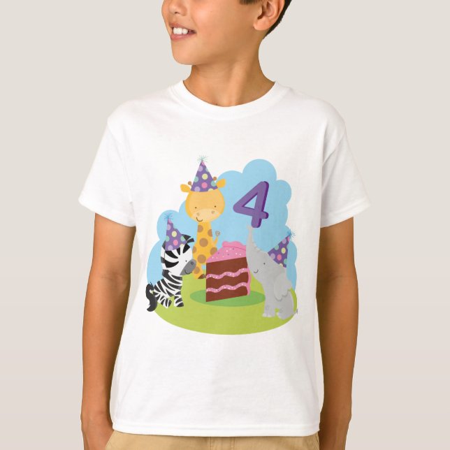 4th Birthday Safari T-Shirt (Front)