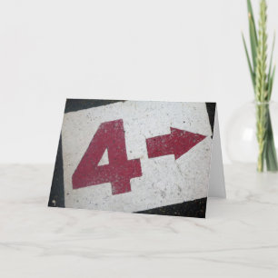 4th birthday sign card