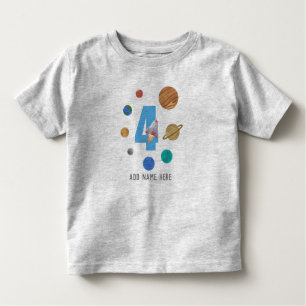 4th Birthday Solar System Planets Toddler T-Shirt