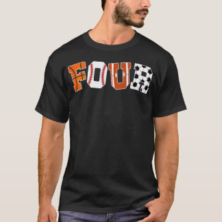 4Th Birthday Sports Birthday Party 4 Year Old T-Shirt