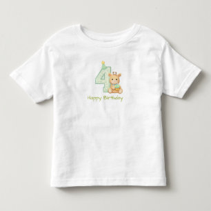 4th Birthday Toddler T-Shirt Cute Bear Birthday 
