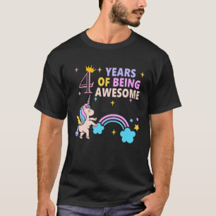 4Th Birthday Unicorn Rainbow Party Bday 4 Years Ol T-Shirt