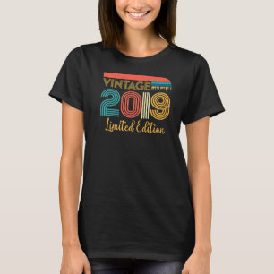 4th Birthday Vintage 2019 4 Years Old T-Shirt