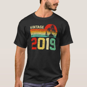 4th Birthday Vintage 2019 Retro Boy Girl 4 Years O T-Shirt