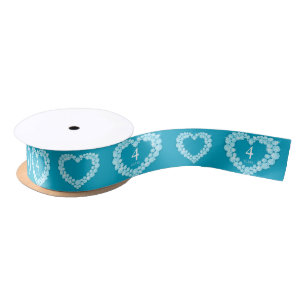 4th blue topaz wedding anniversary heart satin ribbon