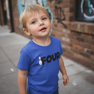 4th Bowling Birthday T-Shirt Kids Age Four