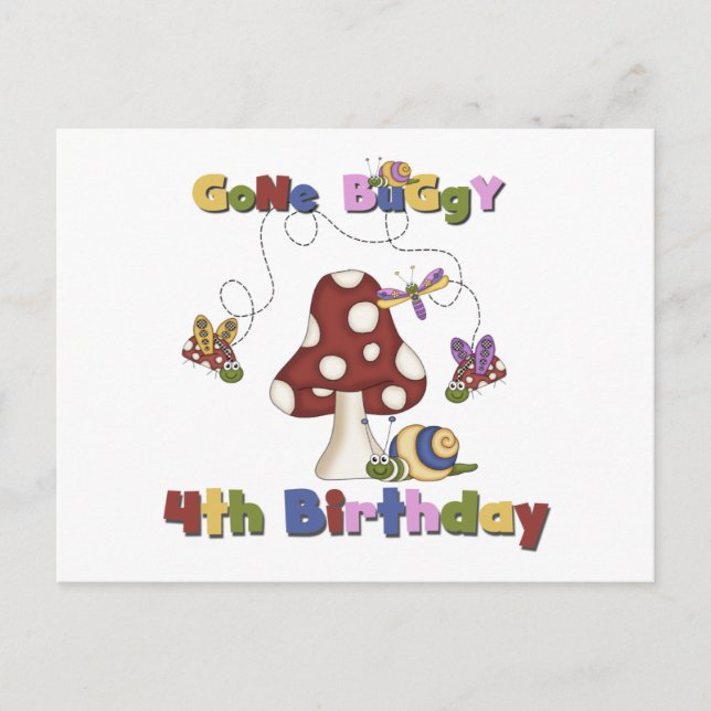 4th Bug Birthday Tshirts and Gifts Postcard (Front)