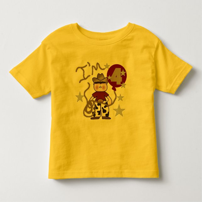 4th Cowboy Birthday Tshirts and Gifts (Front)