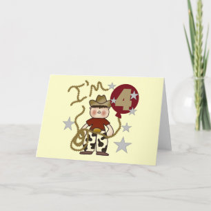 4th Cowboy Birthday Tshirts and Gifts Card