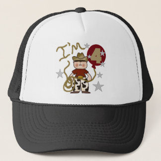 4th Cowboy Birthday Tshirts and Gifts Trucker Hat