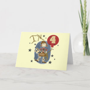 4th Cowgirl Birthday Tshirts and Gifts Card