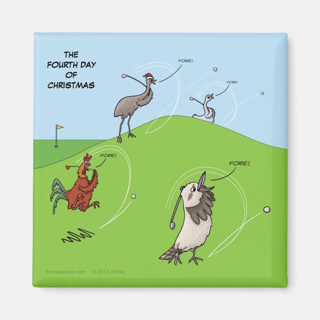 4th Day of Christmas (Four Calling Birds) Magnet (Front)