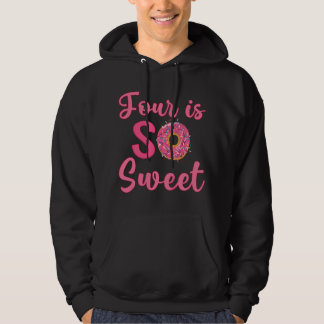 4th Doughnut Birthday Party Four Year Old Sweet Gi Hoodie
