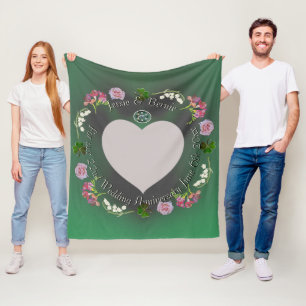4th Floral, 22nd Green Wedding Anniversary  Fleece Blanket