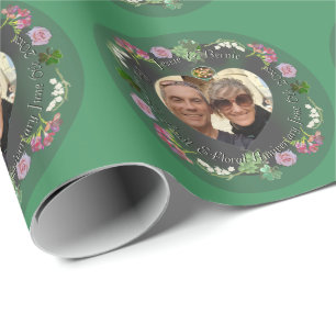 4th floral fruit anniversary Wrapping Paper