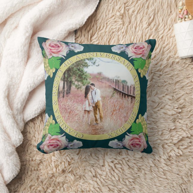 4th Fruit & Floral Wedding Anniversary  Cushion (Blanket)