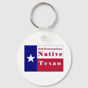4th Generation Native Texan Flag Key Ring