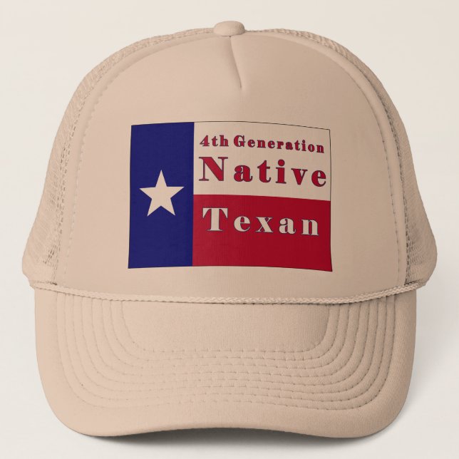 4th Generation Native Texan Flag Trucker Hat (Front)