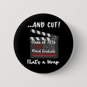 4th Grade 2026 Last Day End Of School Graduation F 6 Cm Round Badge