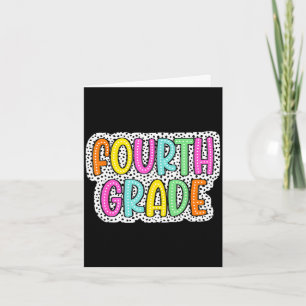 4th grade back to school dalmatian dots teacher card