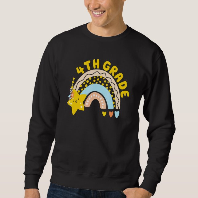 4th Grade Boho Rainbow Teacher Student Last Day Of Sweatshirt (Front)